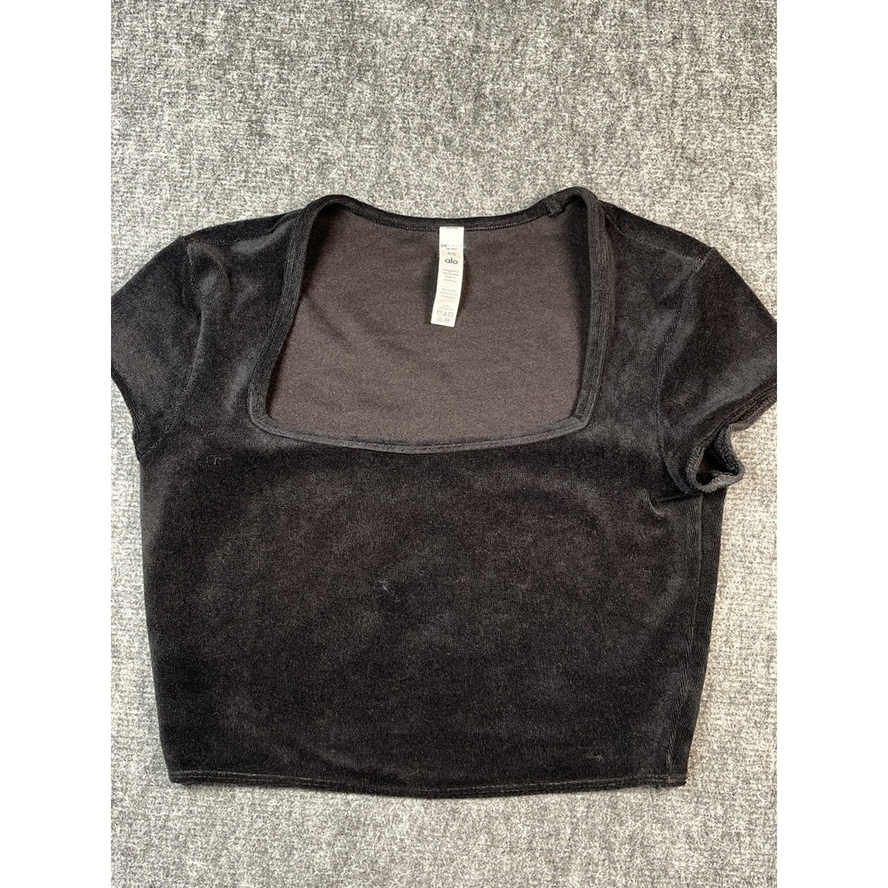 ALO Yoga‎ Terry Beachside Crop Top Women XS Black